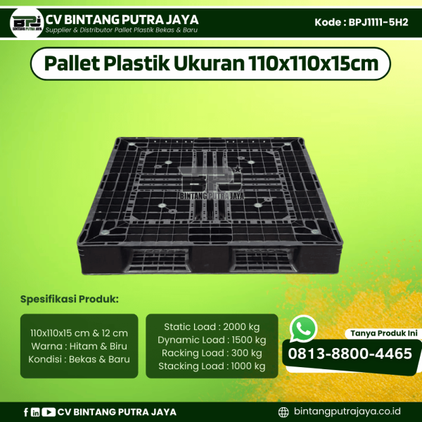 Pallet Plastik Bekas & Baru 110x110x15 [BPJ1111-5H2]