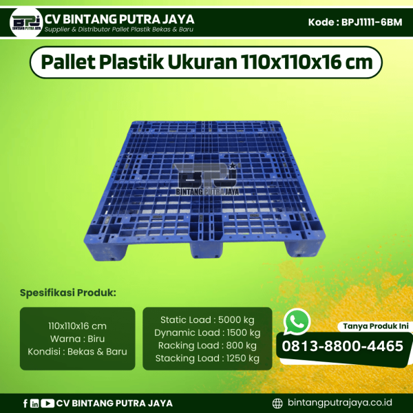 Pallet Plastik Bekas & Baru 110x110x16 [BPJ1111-6BM]
