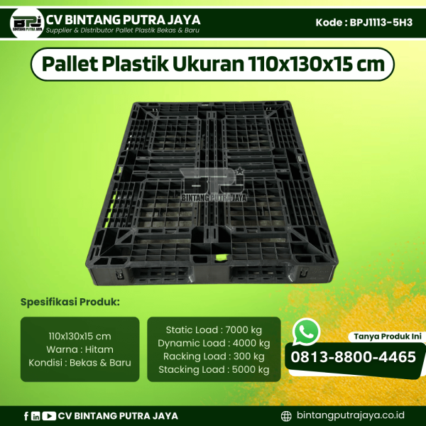 Pallet Plastik Bekas & Baru 110x130x15 [BPJ1113-5H3]