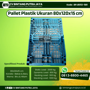 Pallet Plastik Bekas & Baru 80x120x15 [BPJ8012-5B1]